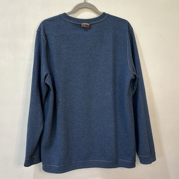 JOHNSTON MURPHY MENS REVERSIBLE LONG SLEEVE SWEATER GRAY BLUE V NECK SZ LARGE - Picture 3 of 13
